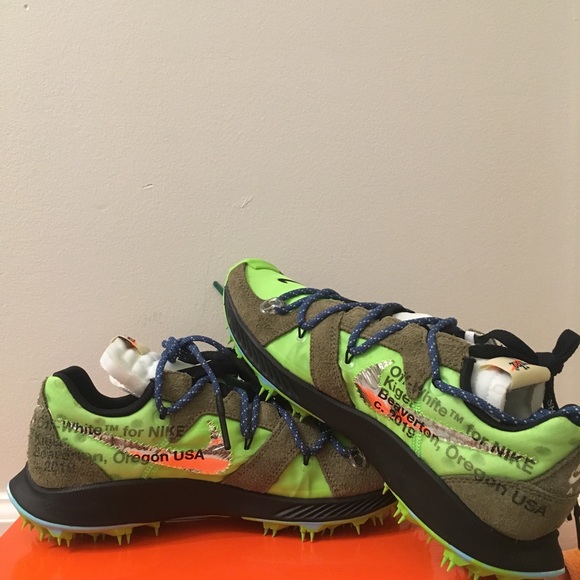 Off-White x Nike Zoom Terra Kiger 5 Electric Green - Picture 3 of 5